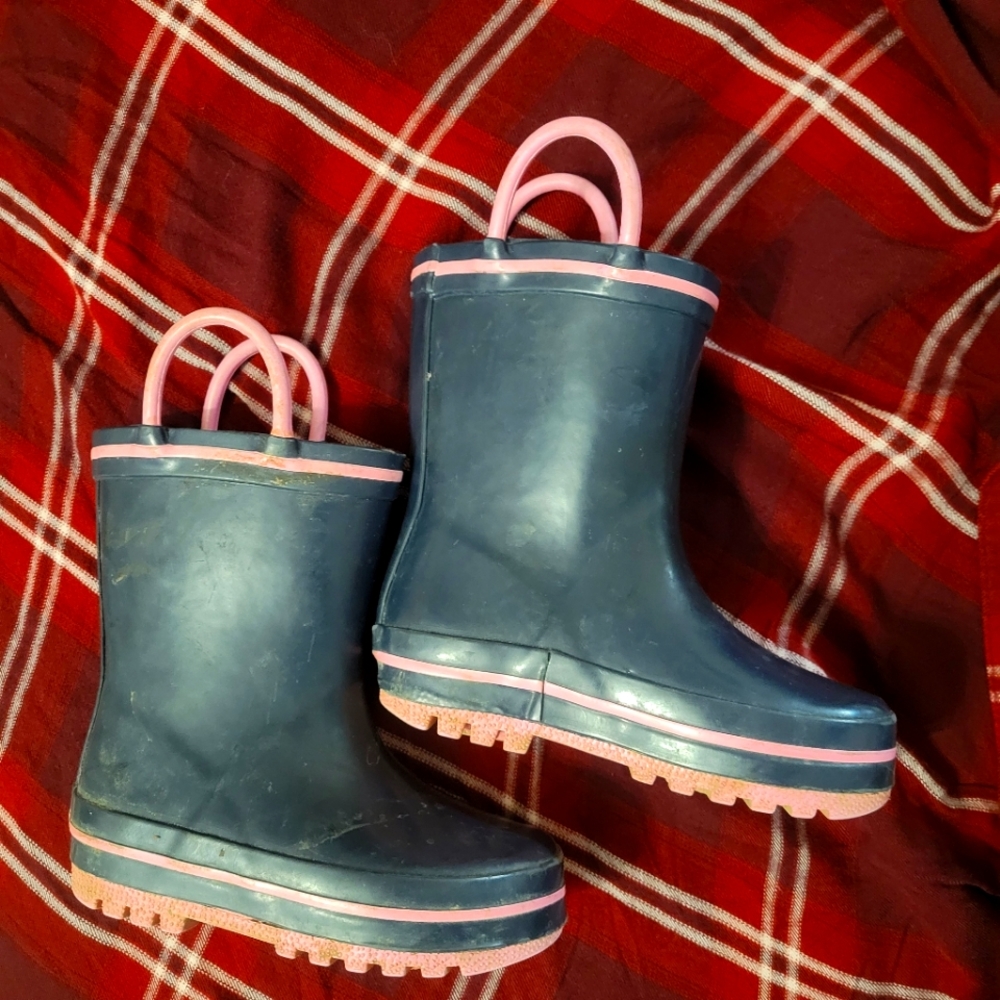 Toddler size 5 rainboots pull on Navy